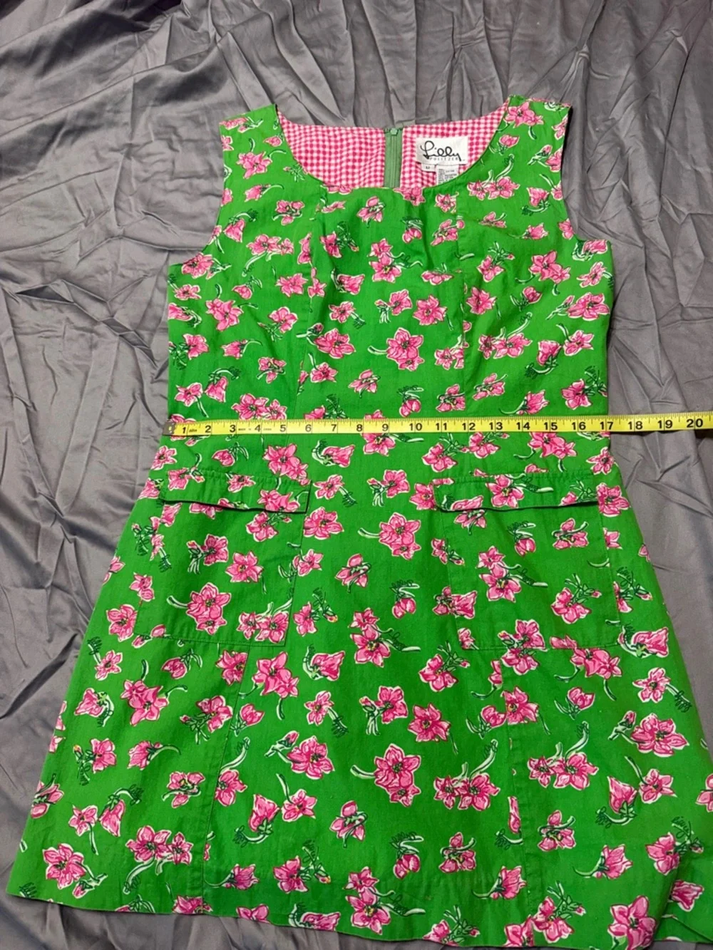 Lilly Pulitzer Green Dress with Pink Floral Print - Picture 7 of 10